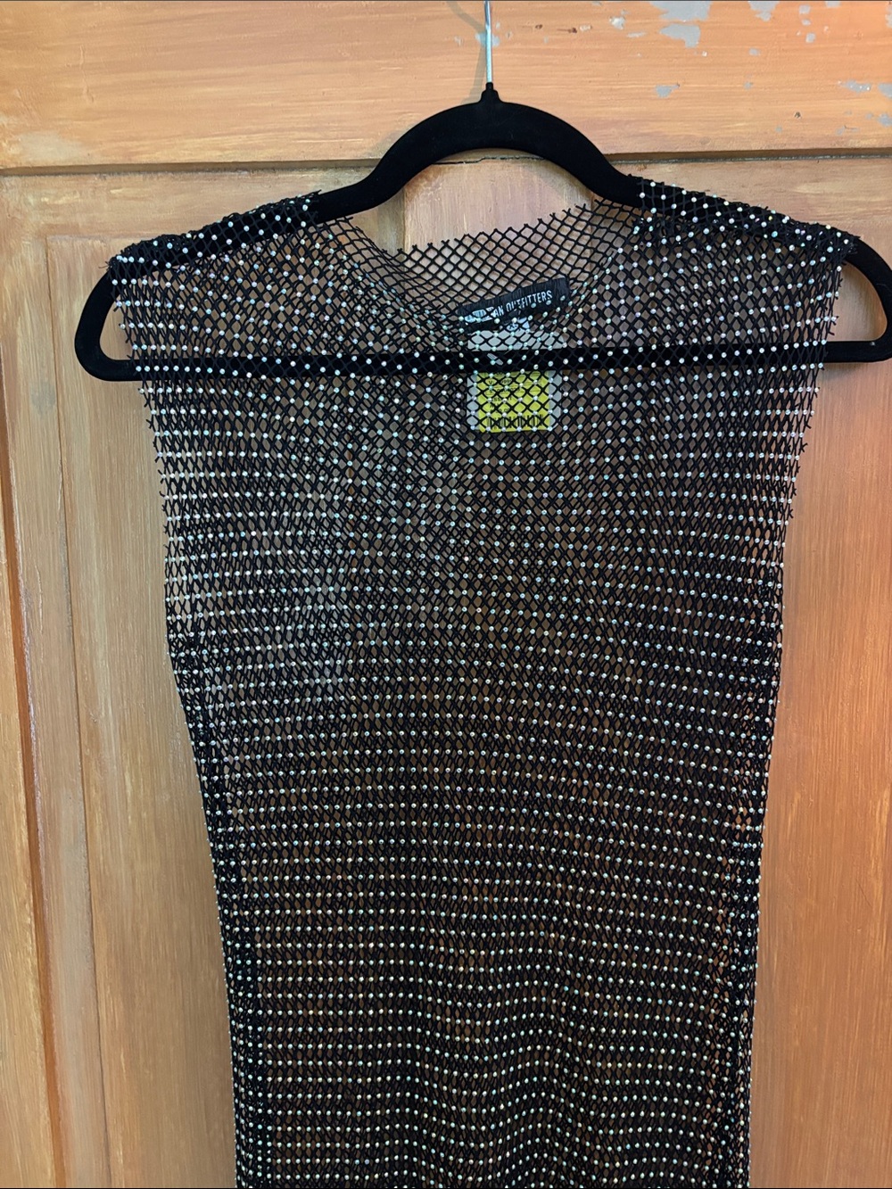 Urban Outfitters Black Rhinestone Mesh Slip Dress - Picture 6 of 6
